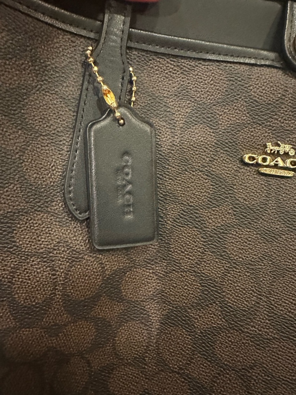 Coach City Tote. Black/Walnut. - Picture 4 of 5